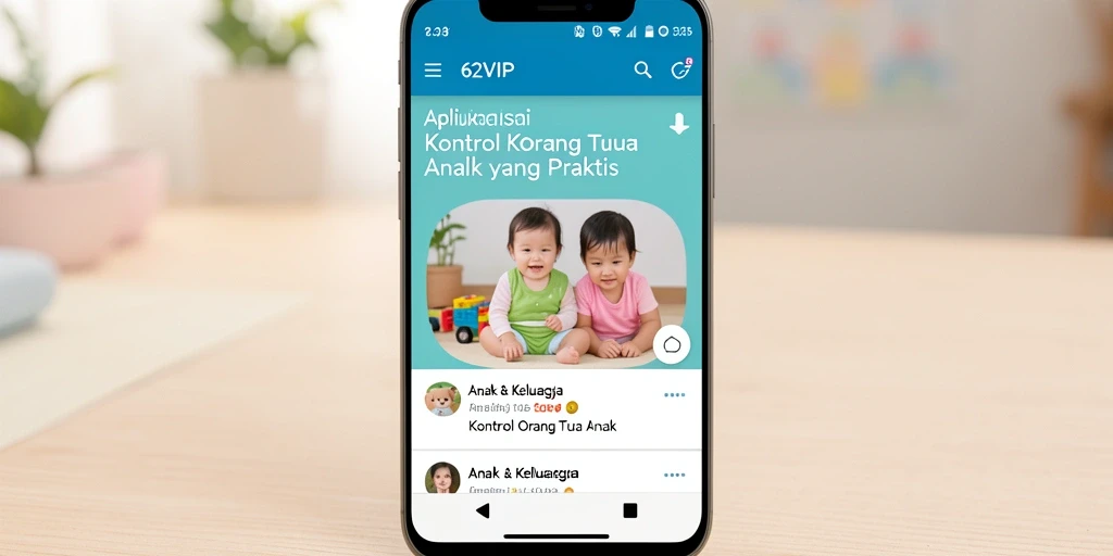 Tampilan antarmuka 62VIP yang user-friendly untuk kontrol orang tua yang efektif.