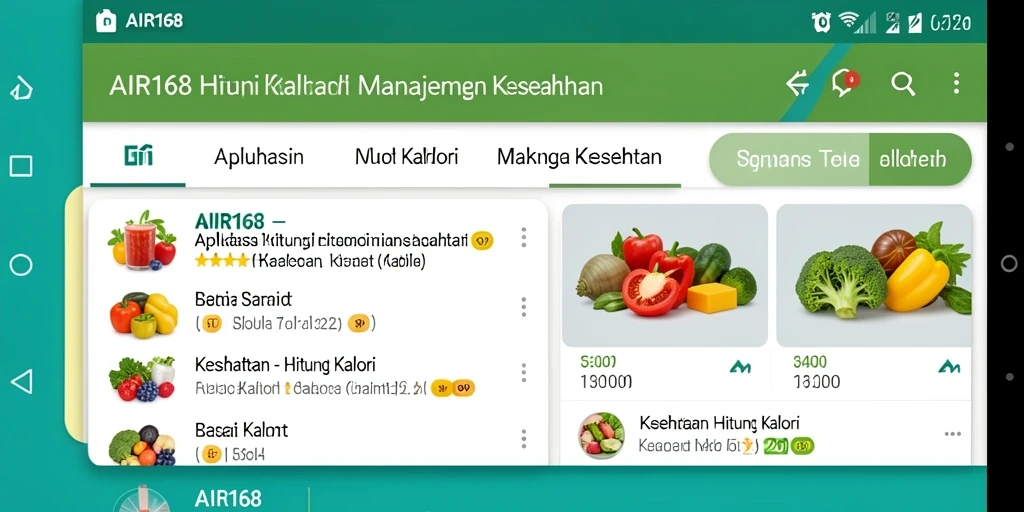 Antarmuka AIR168 menunjukkan penghitungan kalori harian dengan tampilan yang intuitif.