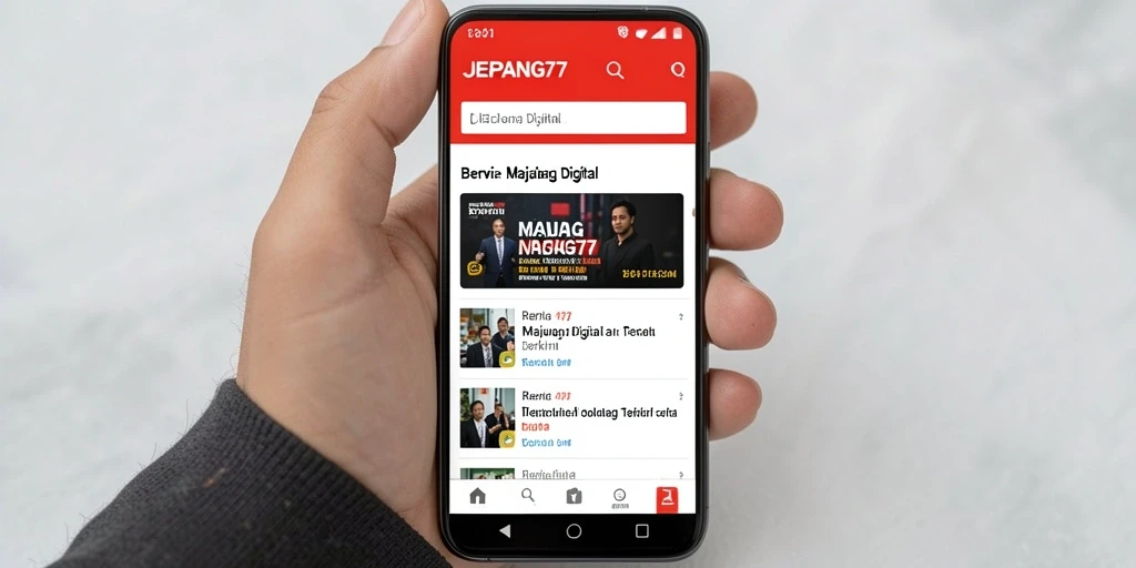 Antarmuka modern dan informatif dari aplikasi JEPANG77.