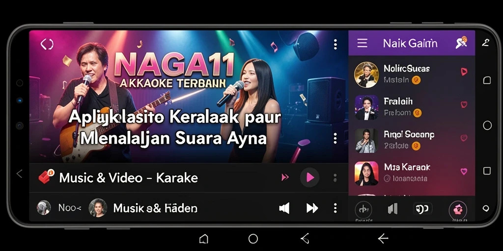 Antarmuka NAGA11 yang menarik dan fungsional untuk karaoke.