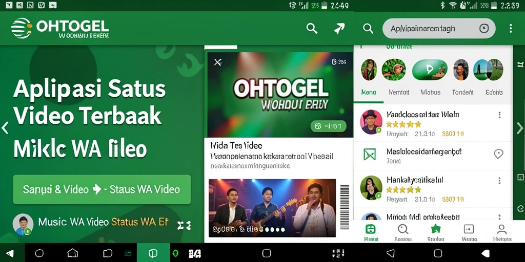 Tampilan antarmuka OHTOGEL dengan pilihan video menarik untuk Status WA.