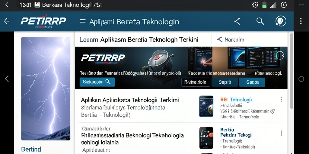 Tampilan antarmuka utama PETIRRP yang menarik dan fungsional.